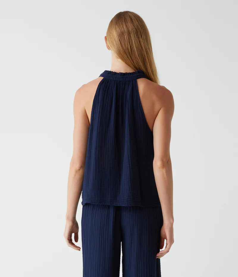 Viola Split Neck Cotton Tank Top